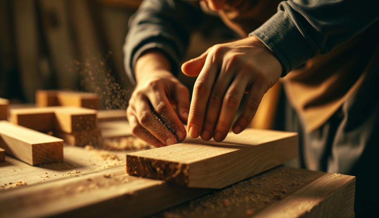 Craftsman working timber